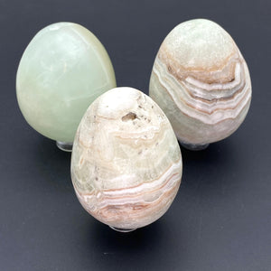 Pistachio Calcite Gemstone Egg Carving
