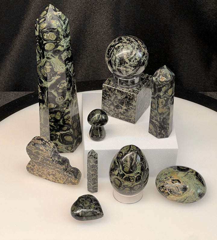 Crocodile Jasper Crystal Bundle Lot (10 Pieces) Bulk Wholesale Gemstone Décor Collection