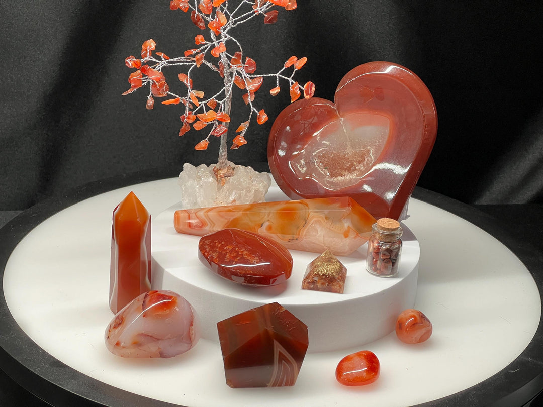 Carnelian Crystal Bundle Lot (11 Pieces) Bulk Wholesale Gemstone Décor Collection