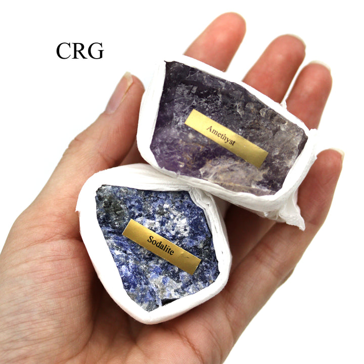 Mixed Rough Minerals Small Flat (12 Pieces) Size 1.25 to 2.5 Inches Assorted Crystal Gemstone Flat
