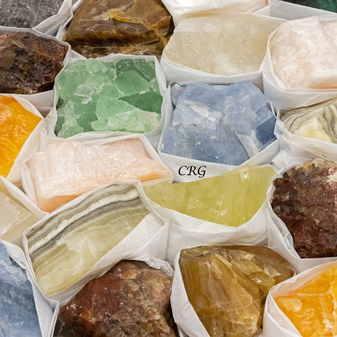 Calcite Colorful Assortment Large Flat (Size 1.5 to 3.5 Inches) Bulk Wholesale Flat Crystals
