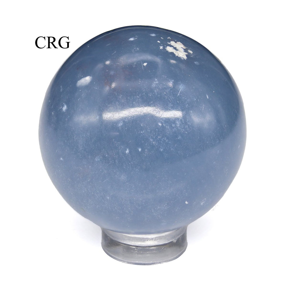 Angelite Small Polished Sphere (1 Piece) (Size 30 To 40 mm) Hand Carved Gemstone DecorCrystal River Gems