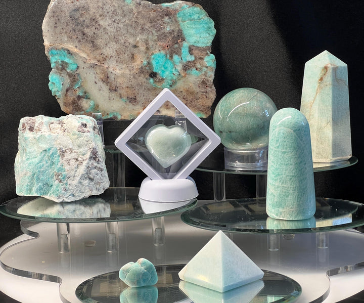 Amazonite Crystal Bundle Lot (8 Pieces) Bulk Wholesale Gemstone Décor Collection