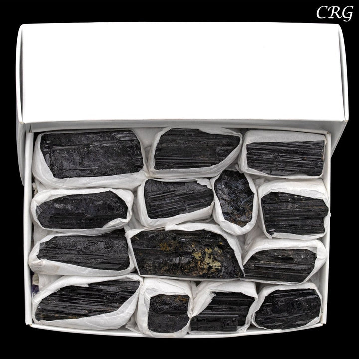 Black Tourmaline Rough Pieces Small Flat (1 Flat) Size 1 to 2 Inches Bulk Wholesale Lot Crystal Minerals
