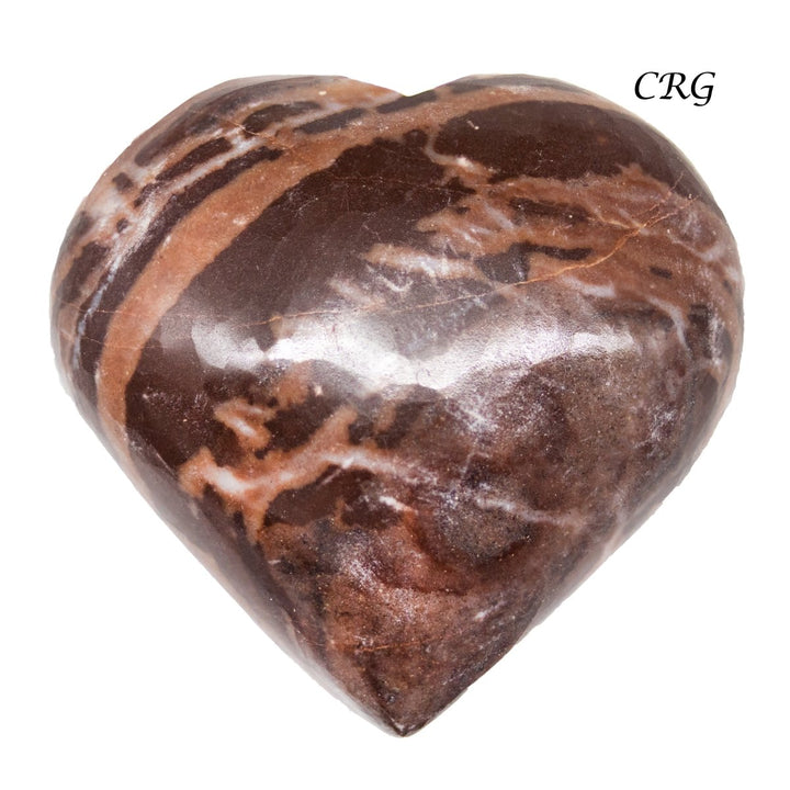 Red Banded Jasper Puffy Heart (1 Piece) Size 1 to 1.5 Inches Small Gemstone HeartCrystal River Gems