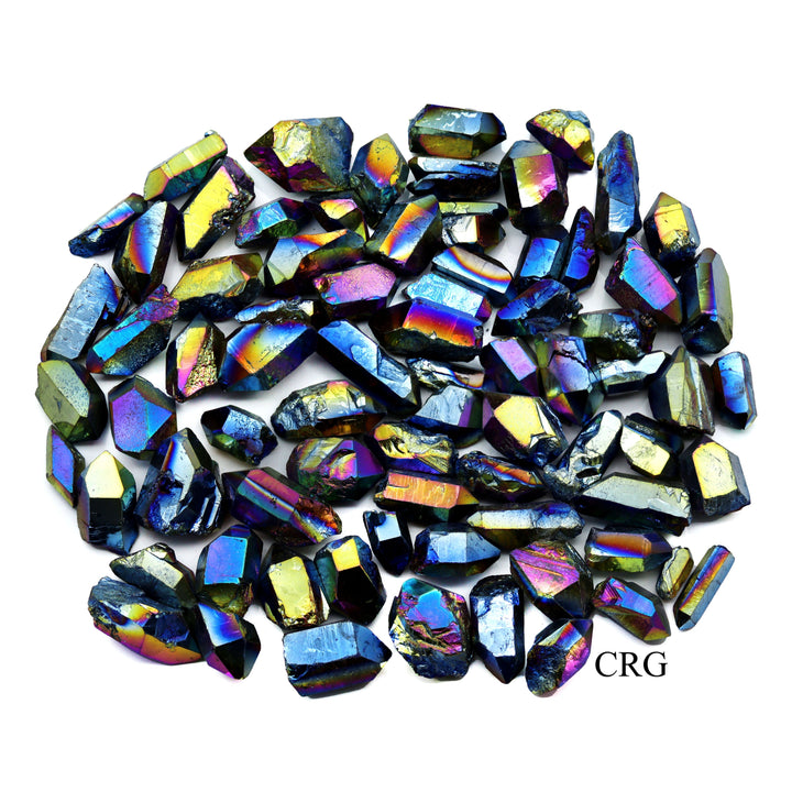 Titanium Aura Quartz Points (1 Pound) Size 1-3 Inches Polished Rainbow Crystal Lot