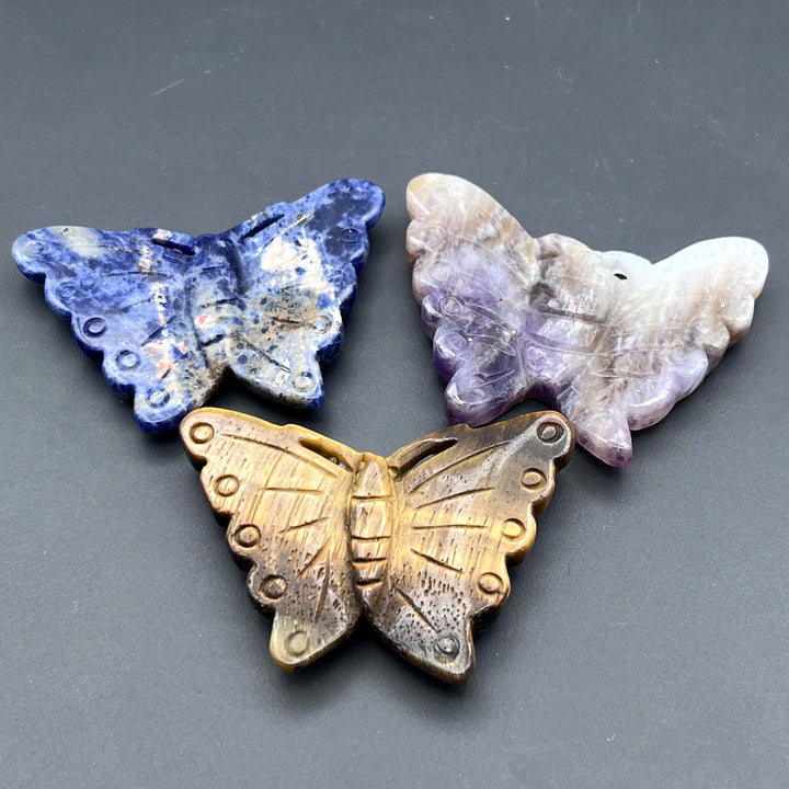 Assorted Gemstone Moth Figurines