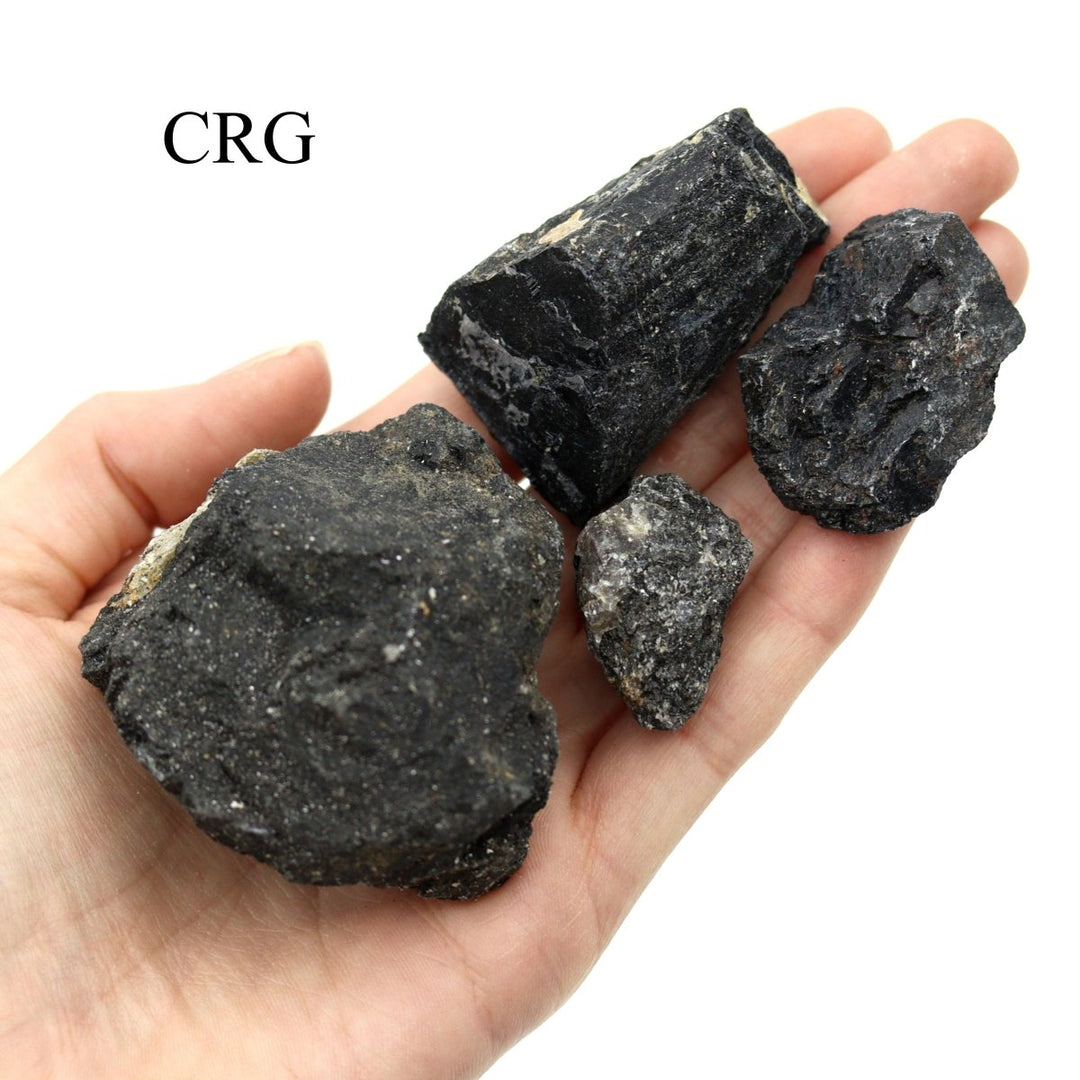 Black Tourmaline Rough with Quartz, Calcite, and Mica on Matrix Size 2 To 5 Inches Wholesale Raw Crystals Minerals Gemstones
