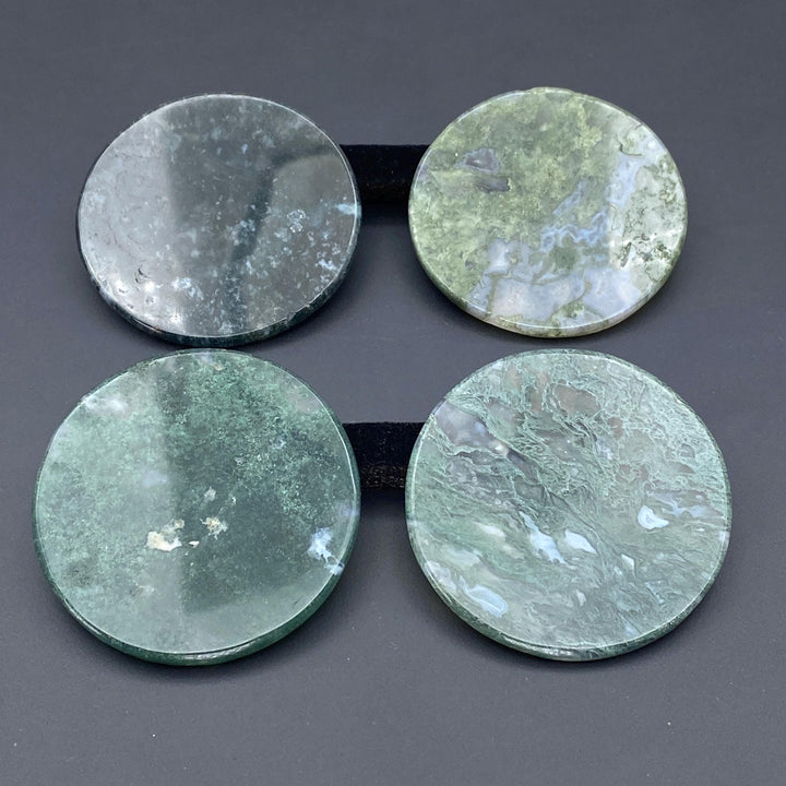 Moss Agate Polished Thin Coin Disk