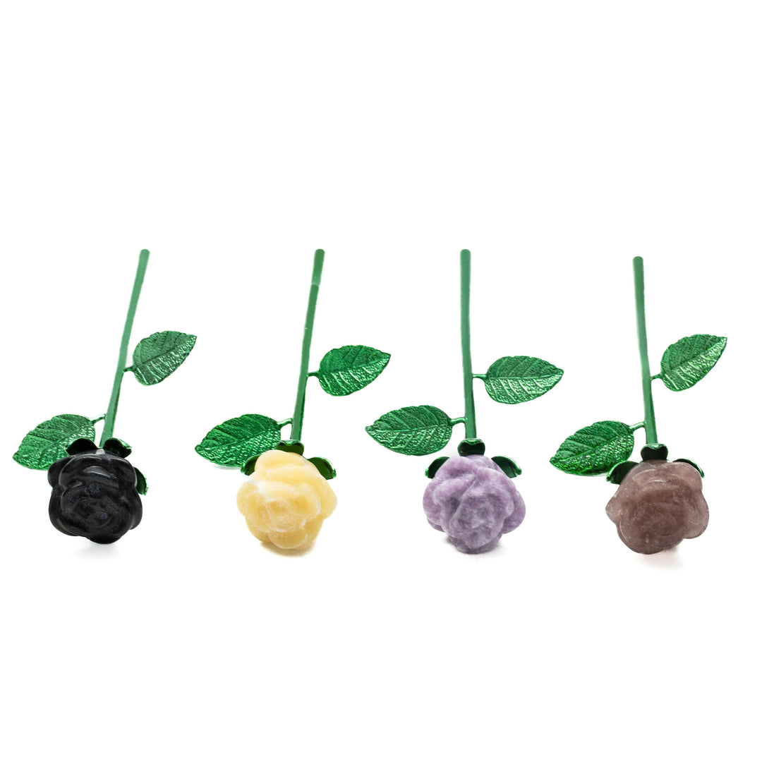 Carved Gemstone Roses (10 Pieces)