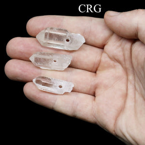 Crystal Quartz Drilled Points (5 Pieces) Size 1 to 1.25 Inches Drilled Crystal Jewelry Points