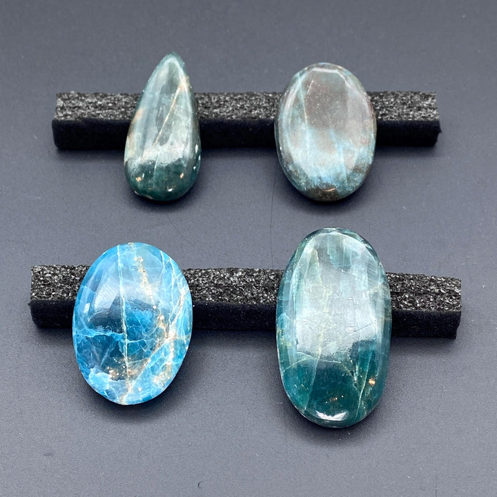 Fancy Blue Apatite Polished Cabochons