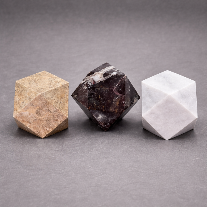 Marble Faceted Desk Paperweight ( 3 inches ) Gemstone Office Decor