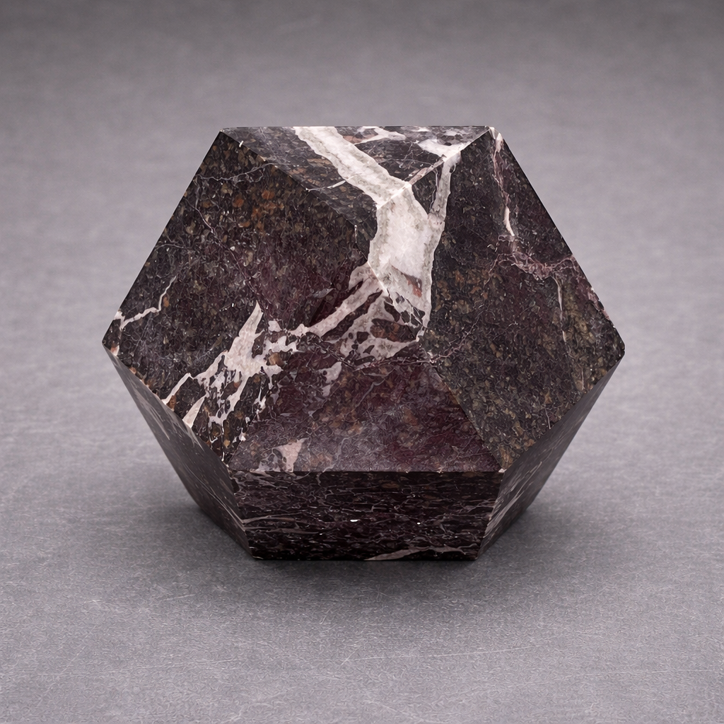 Marble Faceted Desk Paperweight ( 3 inches ) Gemstone Office Decor