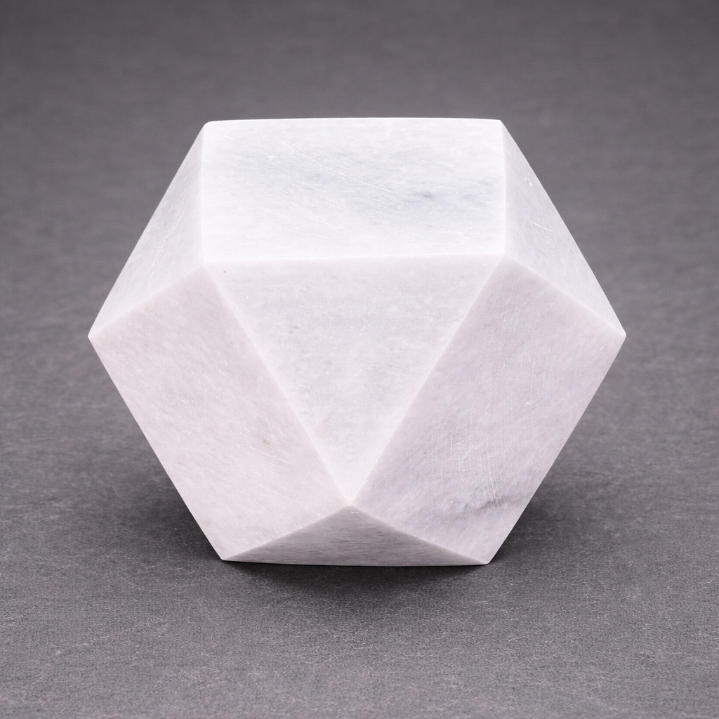 Marble Faceted Desk Paperweight ( 3 inches ) Gemstone Office Decor