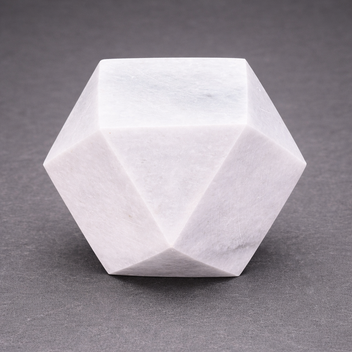 Marble Faceted Desk Paperweight ( 3 inches ) Gemstone Office Decor