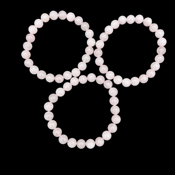 Rose Quartz Tumbled Bead Stretch Bracelet - 8 mm - QTY 1