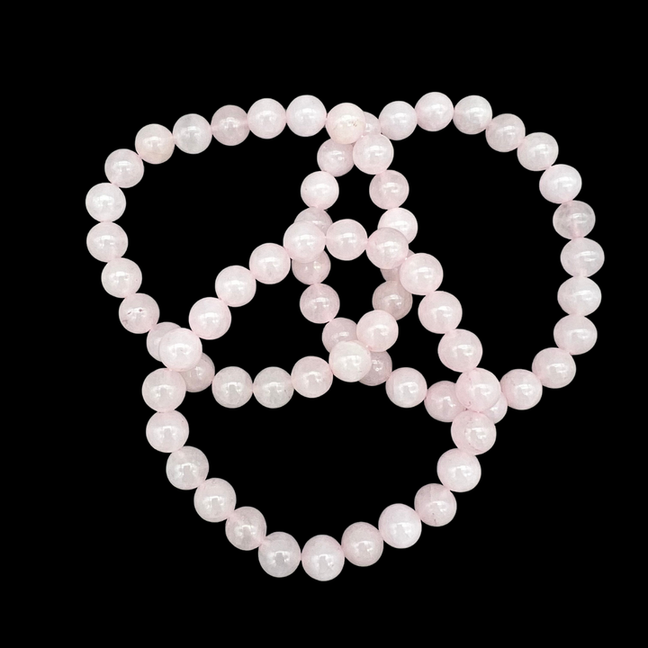 Rose Quartz Tumbled Bead Stretch Bracelet - 8 mm - QTY 1