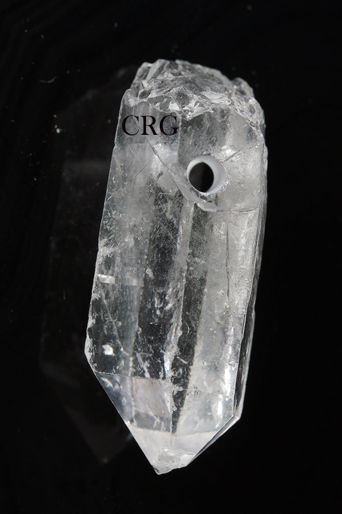 Crystal Quartz Drilled Points (10 Pieces) Size 1 to 1.25 Inches Drilled Crystal Jewelry Points