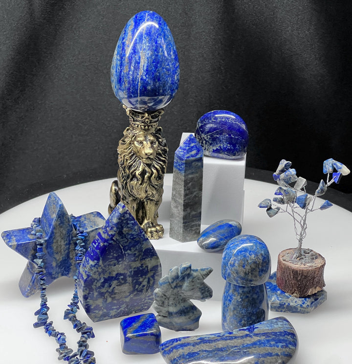 Lapis Carvings Crystal Bundle Lot (14 Pieces) Bulk Wholesale Gemstone Décor Collection