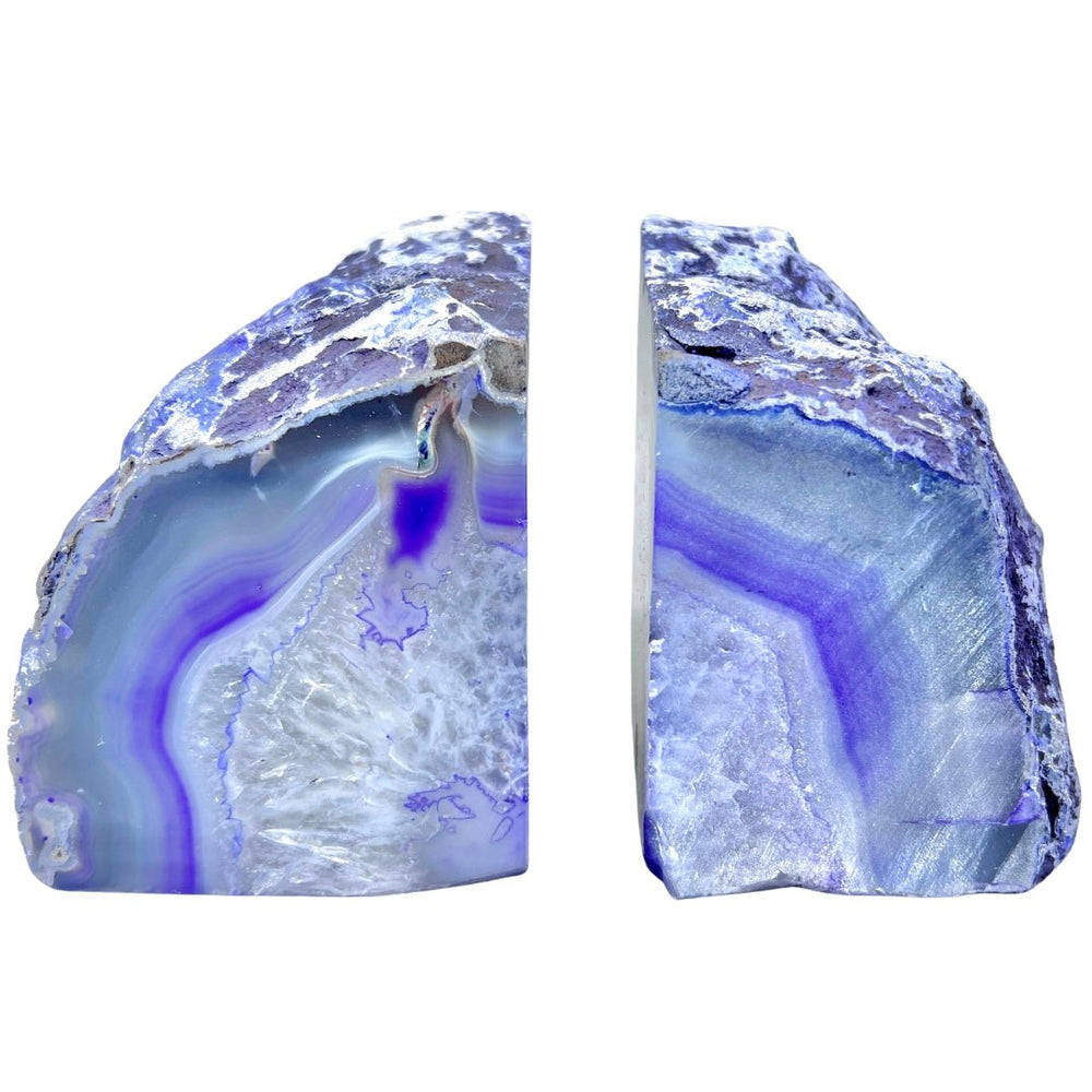 Agate Assorted Polished Bookends (Size 3 To 6 Inches) (1 Pair) Hand Carved Polished Gemstone DecorCrystal River Gems