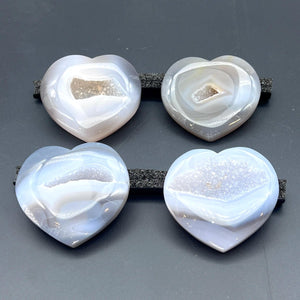 Agate Druzy Crystal Natural Polished Heart