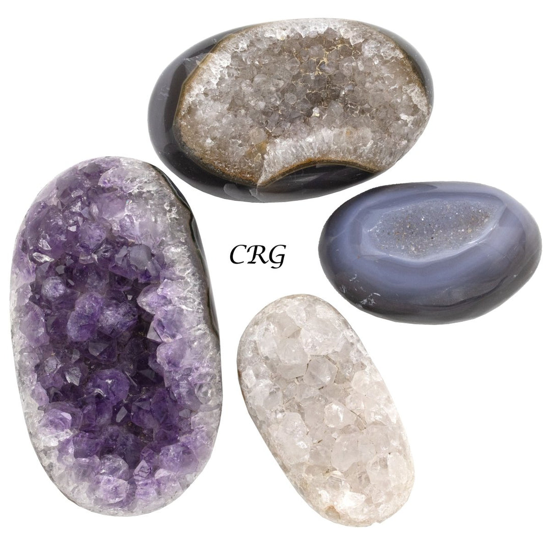 Agate Druzy Palm Stones (1 Kilogram) Size 2 to 5 Inches Crystal Gemstone Worry Pocket Stones