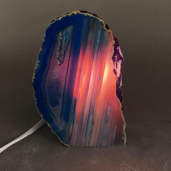 Agate Geode Assorted Color Lamp with Cord and BulbCrystal River Gems