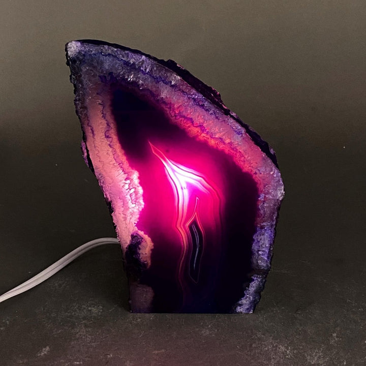 Agate Geode Assorted Color Lamp with Cord and BulbCrystal River Gems