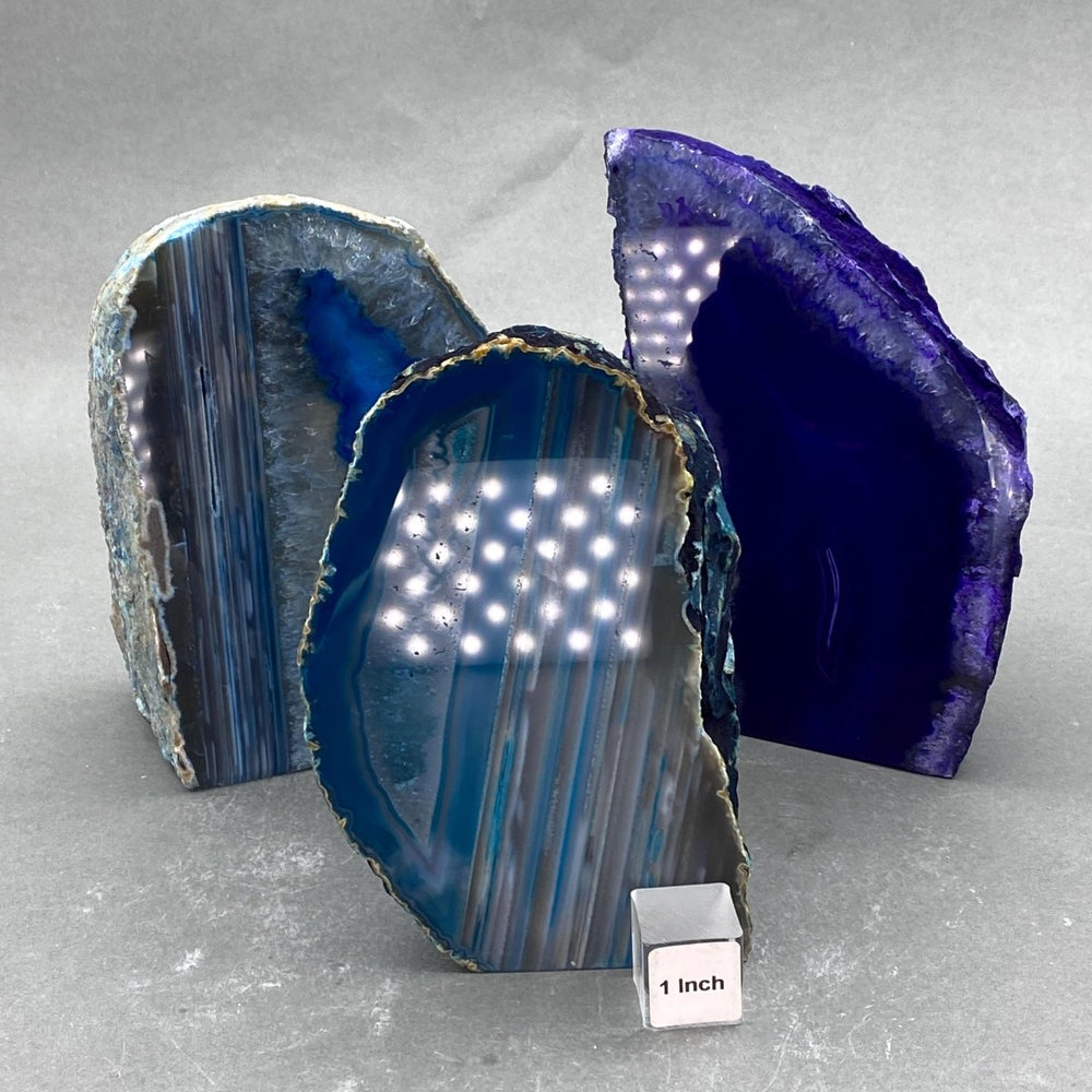 Agate Geode Assorted Color Lamp with Cord and BulbCrystal River Gems