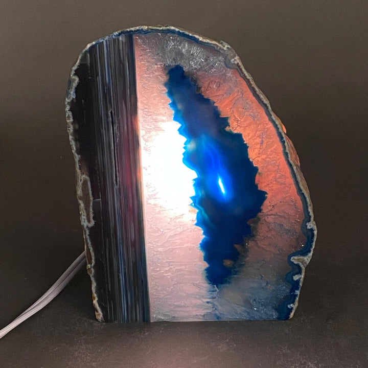 Agate Geode Assorted Color Lamp with Cord and BulbCrystal River Gems