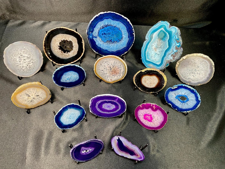 Agate Geode Slice Crystal Bundle Lot (15 Pieces) Bulk Wholesale Gemstone Décor CollectionCrystal River Gems