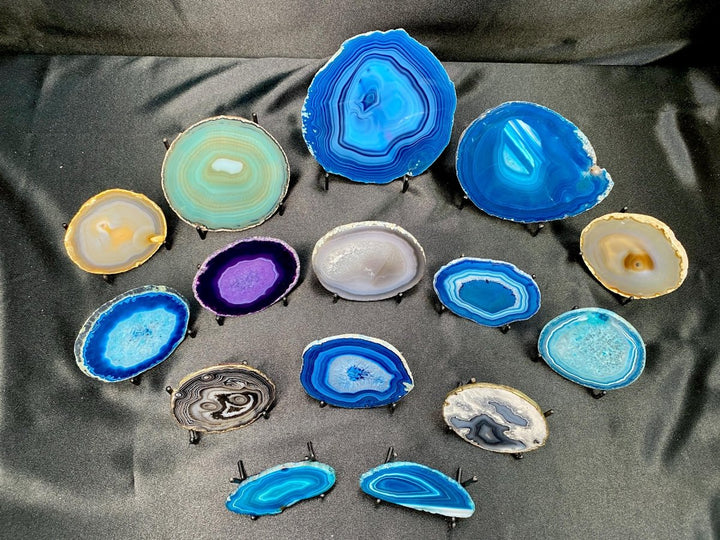 Agate Geode Slice Crystal Bundle Lot (15 Pieces) Bulk Wholesale Gemstone Décor CollectionCrystal River Gems