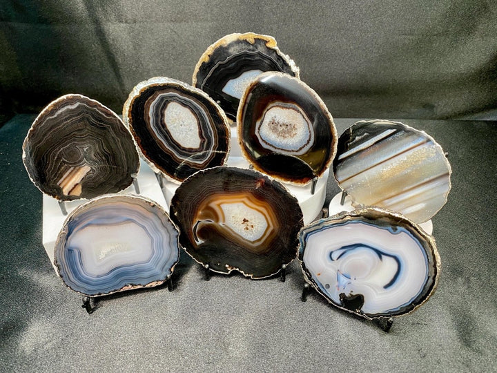 Agate Geode Slice Crystal Coaster Bundle Lot (8 Pieces) Bulk Wholesale Gemstone Décor CollectionCrystal River Gems