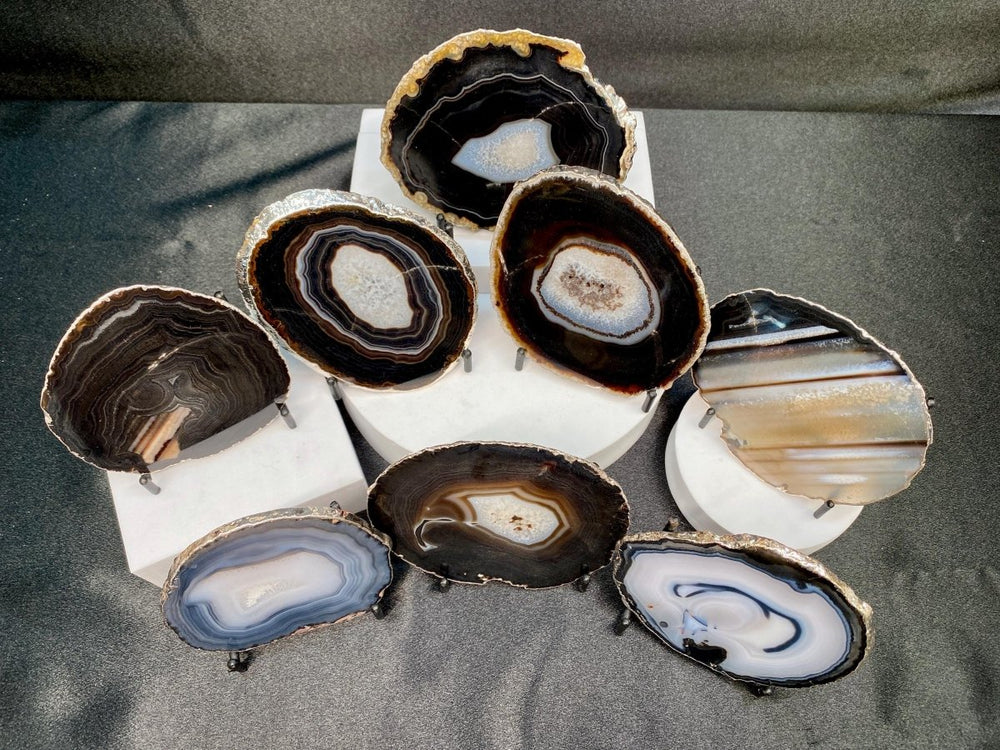 Agate Geode Slice Crystal Coaster Bundle Lot (8 Pieces) Bulk Wholesale Gemstone Décor CollectionCrystal River Gems