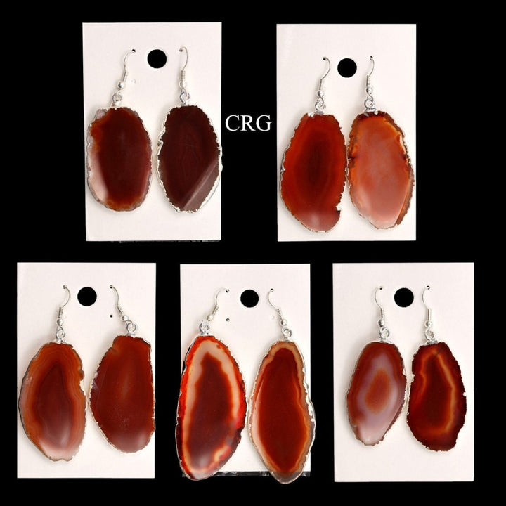 Agate Slice Earrings with Silver Plating 1 to 2 Inches (1 Pair)Crystal River Gems