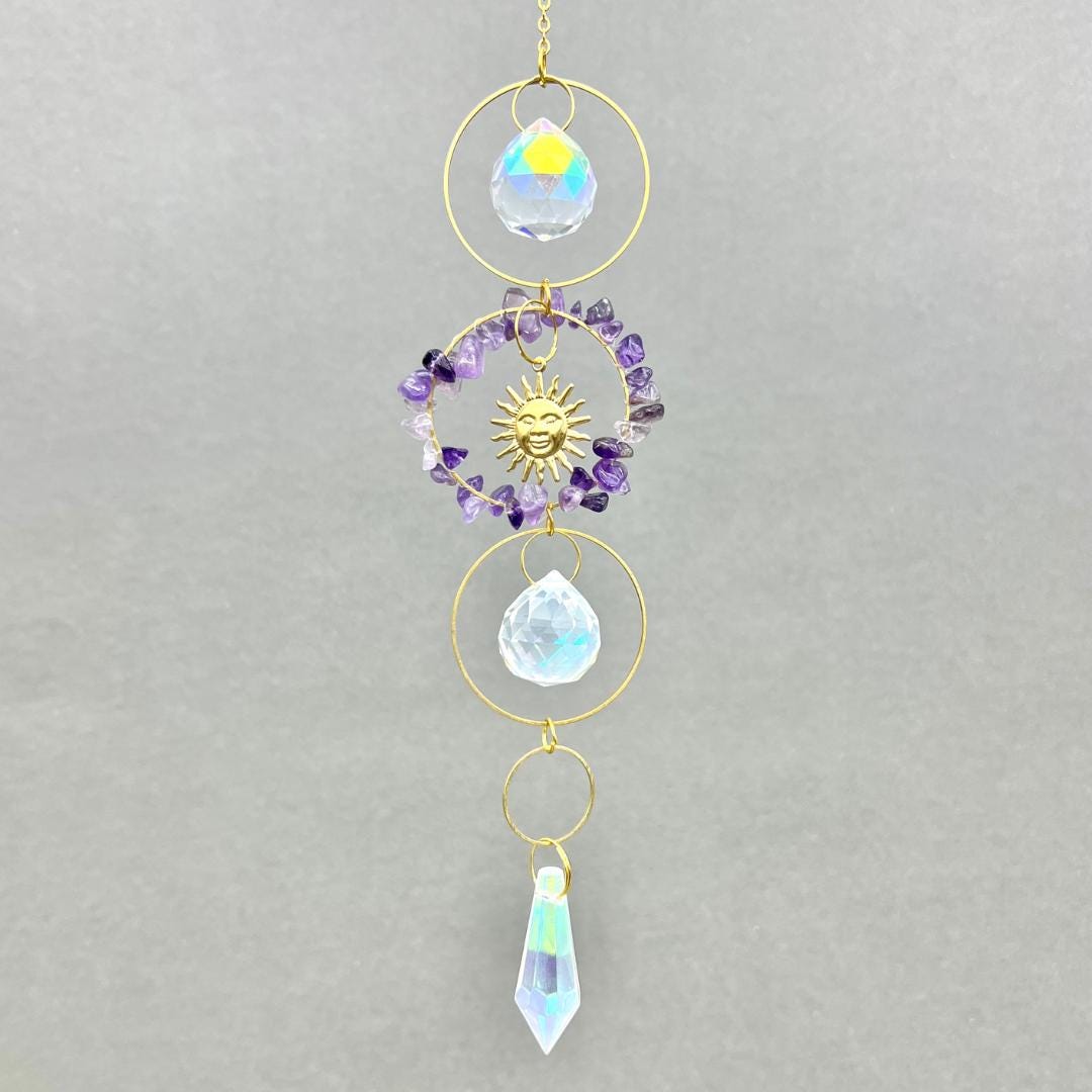 Amethyst Chips Sun Catcher (1 Piece)Crystal River Gems