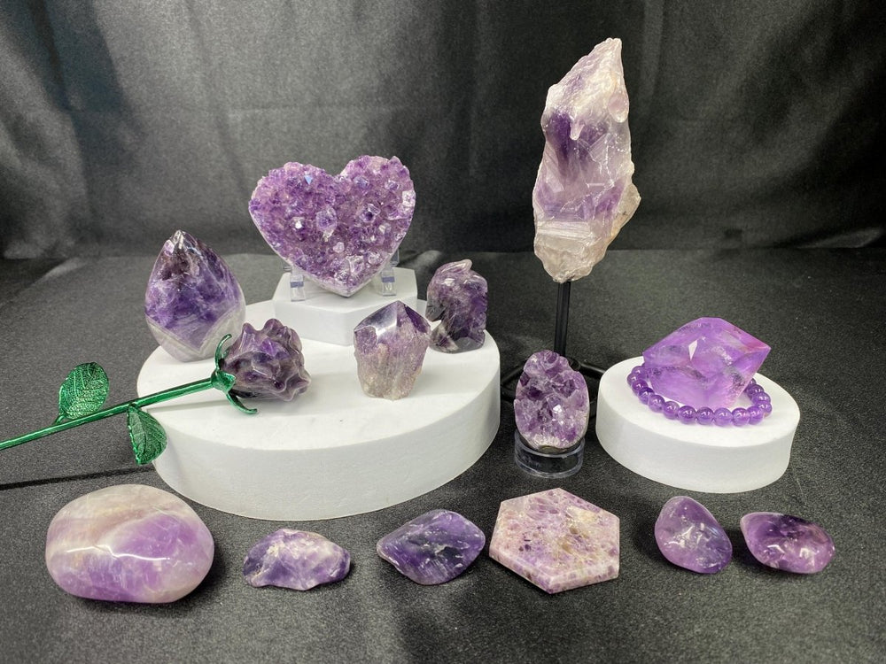 Amethyst Crystal Bundle Lot (12 Pieces) Bulk Wholesale Gemstone Décor CollectionCrystal River Gems