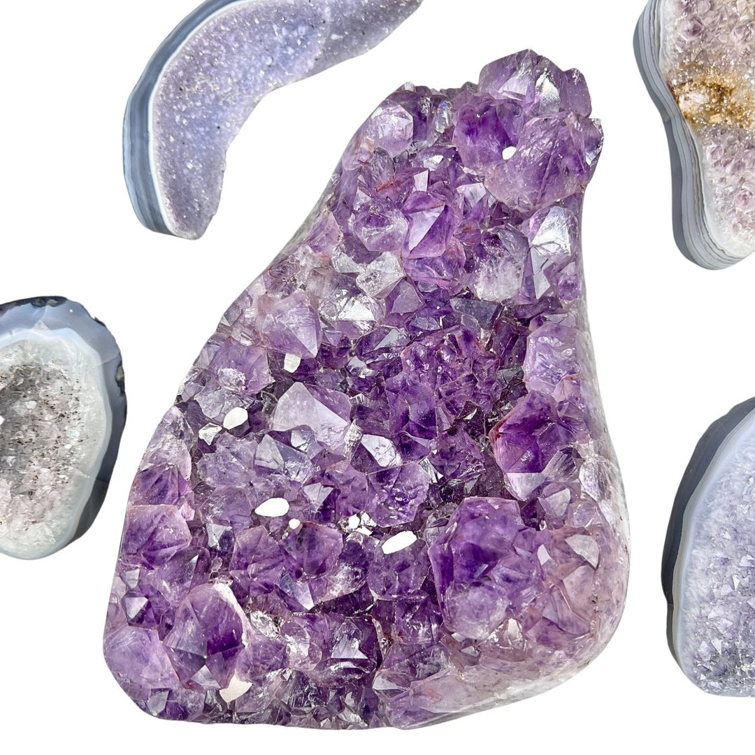 Amethyst Polished Edge Bulk Wholesale Lot Raw Crystals Minerals GemstonesCrystal River Gems