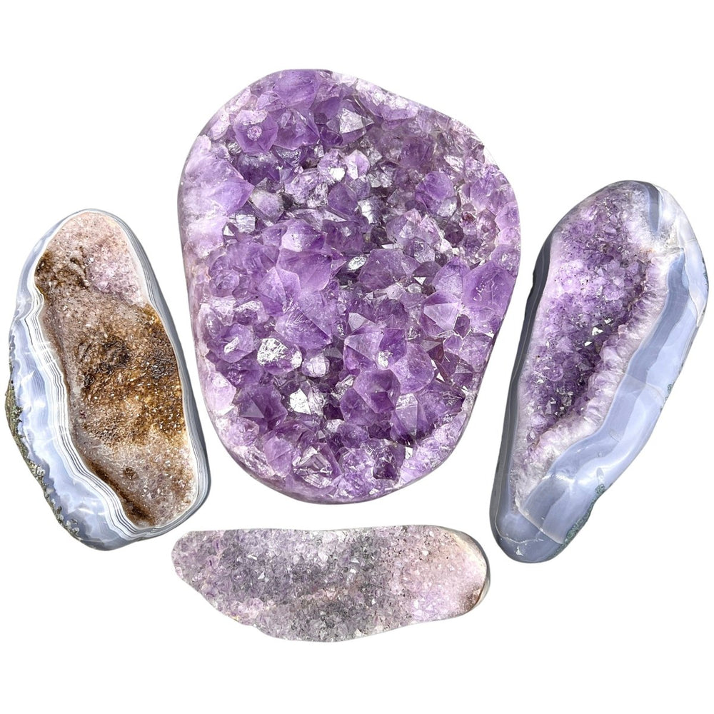 Amethyst Polished Edge Bulk Wholesale Lot Raw Crystals Minerals GemstonesCrystal River Gems