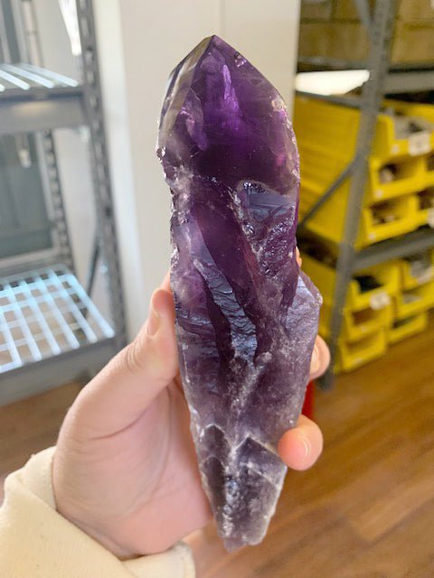 Amethyst Raw Top Polished Mace Point (1 Kilogram) Size 7.5 to 12 Inches Crystal Mineral
