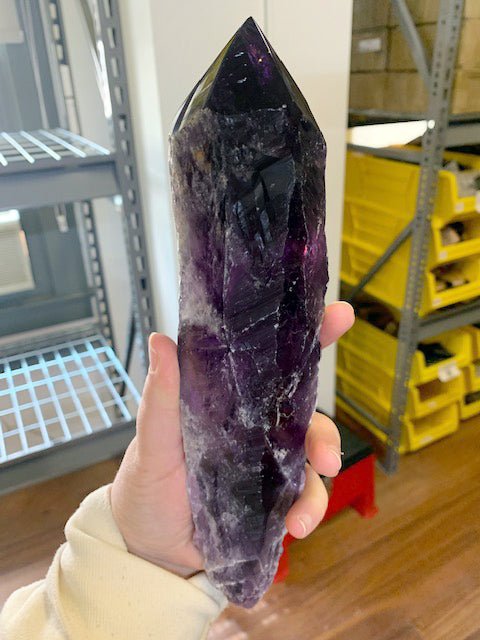 Amethyst Raw Top Polished Mace Point (1 Kilogram) Size 7.5 to 12 Inches Crystal Mineral