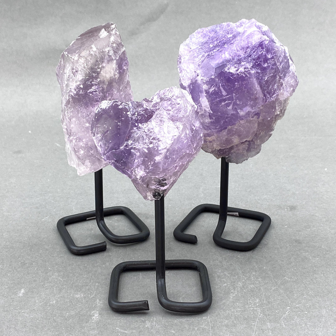 Amethyst Rough Stone on Metal StandCrystal River Gems