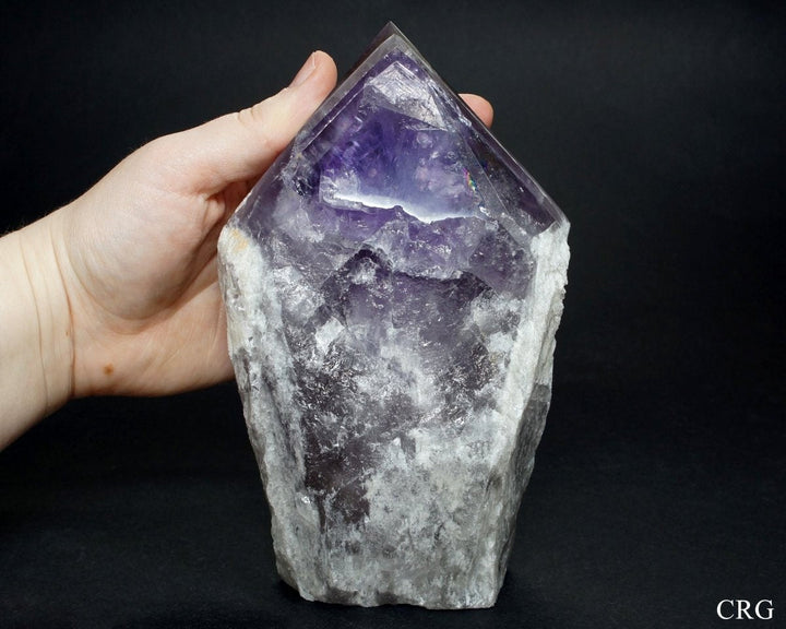 Amethyst Top Polished Point Lamp with Cord and Bulb (1 Piece)Crystal River Gems