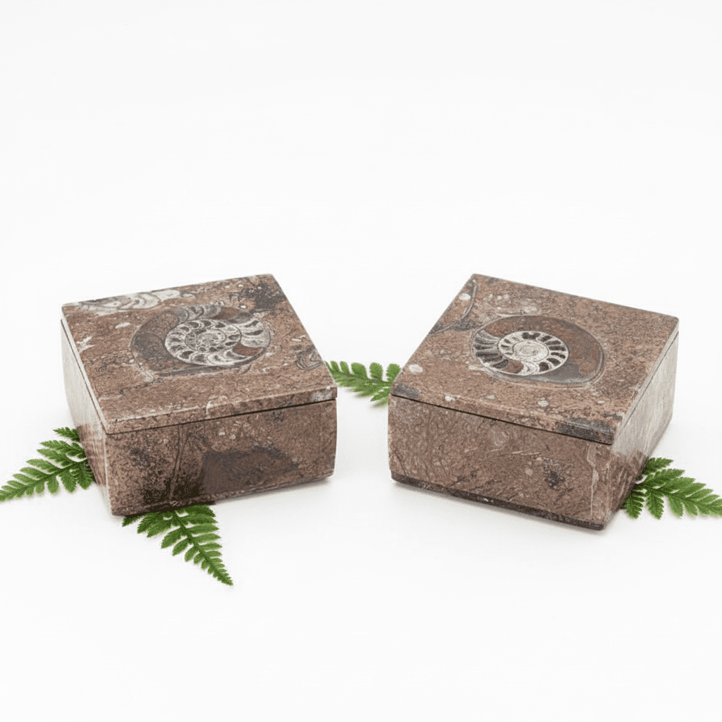 Ammonite Fossil Jewelry Square Box (1 Piece)Crystal River Gems