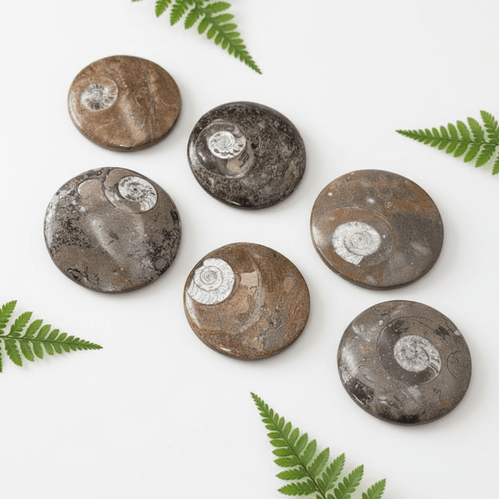 Ammonite Fossil Polished Specimen ( 1 Piece ) 3 to 4 Inches Fossil DecorCrystal River Gems