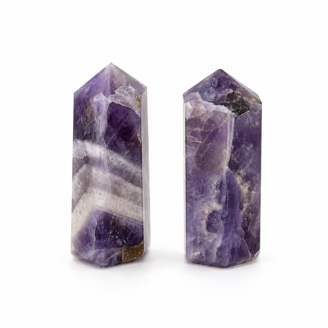 Amethyst Mini Towers (2 Pieces) Size 50 mm Crystal Gemstone Points