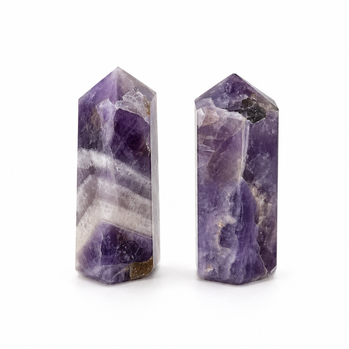 Amethyst Mini Towers (2 Pieces) Size 50 mm Crystal Gemstone Points