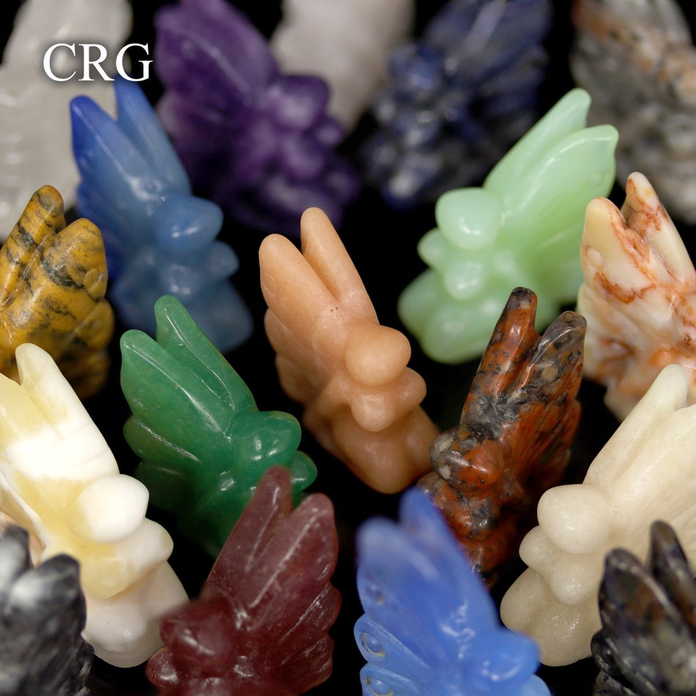 Assorted Gemstone Fairies (5 Pieces) Size 4 cm Mixed Crystal Fairy Carvings