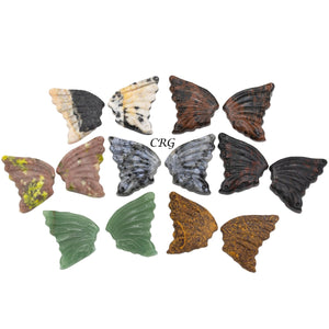 Assorted Gemstone Wing Pairs Carving 5 cm (8 Pieces)